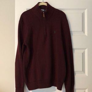 Polo By Ralph Lauren Burgundy Sweater / Jacket / Pull Over Size Small